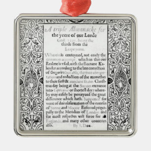 Frontispiece to a Roman Calendar, 1591 Metal Tree Decoration