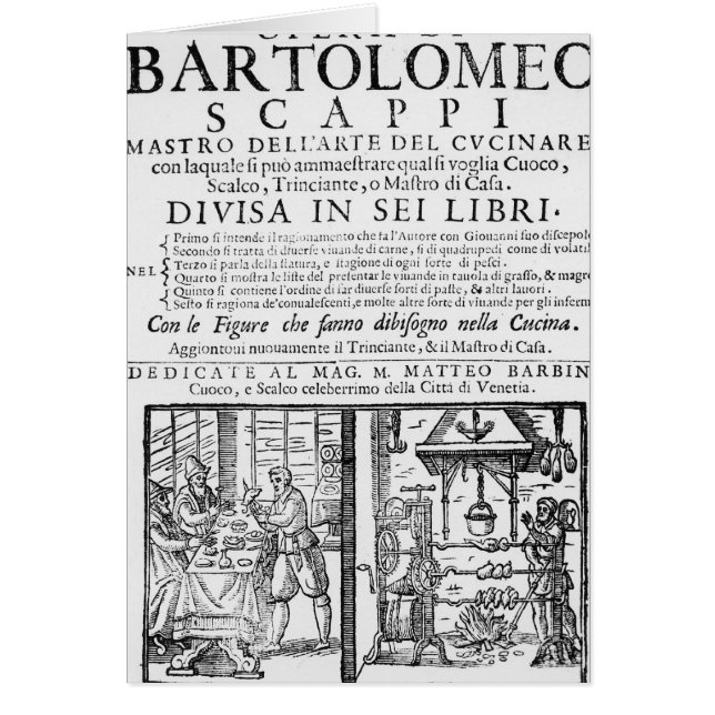 Frontispiece to cook book of Bartolomeo Scappi (Front)