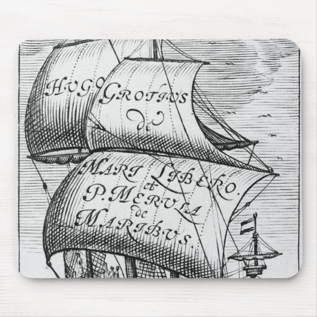 Frontispiece to 'De mari libero', by Hugo Grotius Mouse Pad (Front)