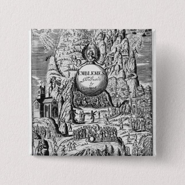 Frontispiece to George Wither's 'Emblems', 1635 15 Cm Square Badge (Front)