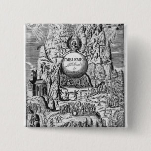 Frontispiece to George Wither's 'Emblems', 1635 15 Cm Square Badge