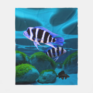 Frontosa Cichlid Plecostomus Aquarium Fish Fleece Blanket