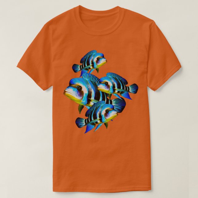Frontosa Cichlid School Cichlids Aquarium Gift T-Shirt (Design Front)