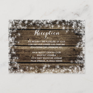Frost Bite Barn Wood Winter Wedding Reception Enclosure Card