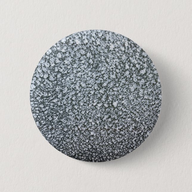 frost closeup on car window 6 cm round badge (Front)