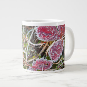 Frost covered leaves, Canada Large Coffee Mug
