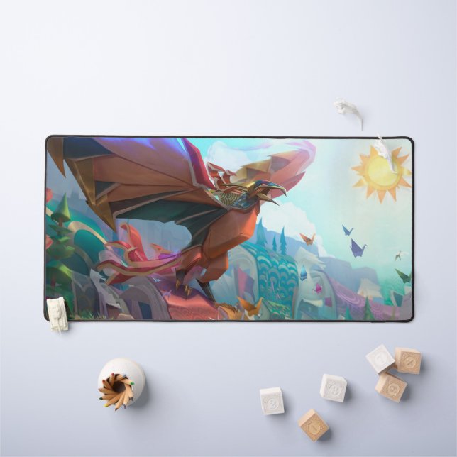 Frost Dragon Gaming Deskmat | Customisable Mat (Kids Table)