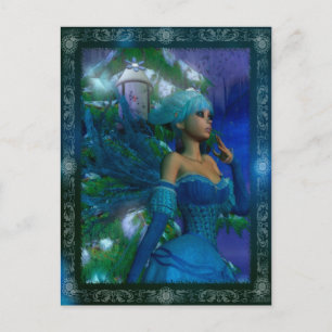 Frost Fae Winter Fantasy Digital Art Postcard