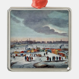 Frost Fair on the River Thames near the Temple Metal Tree Decoration