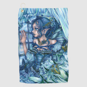 Frost Fairy Girl Window View on Winter  Golf Towel