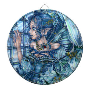 Frost Fairy Girl's View of a Sapphire Winter Dartboard
