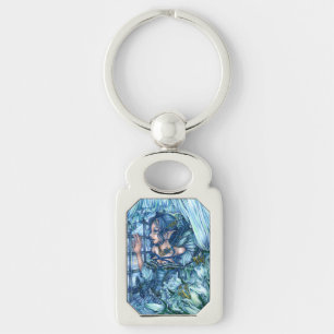 Frost Fairy Girl's View of a Sapphire Winter Key Ring
