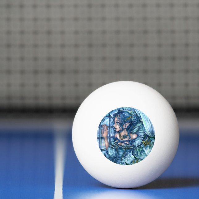 Frost Fairy Girl's View of a Sapphire Winter Ping Pong Ball (Net)