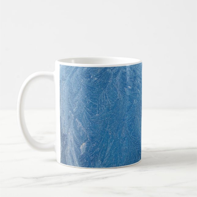 frost feathers in blue mug (Left)