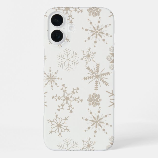 Frost & Flourish Snowflakes – Linen iPhone Case (Back)