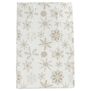 Frost & Flourish Snowflakes – Linen Medium Gift Bag