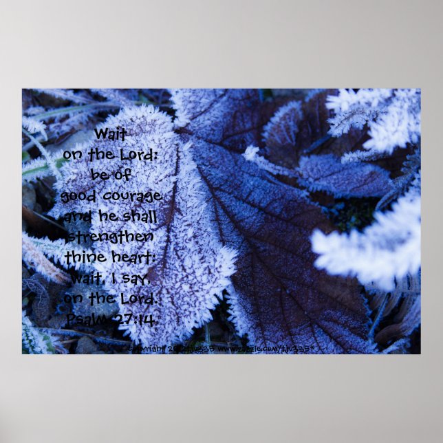Frost on Leaf Print w/Scripture Verse (Front)
