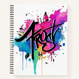 Frost paint splatter notebook
