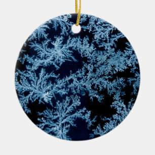 Frost patterns close-up, California Ceramic Tree Decoration
