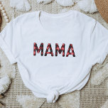 FROST Rustic Lumberjack Red Flannel Mama  T-Shirt<br><div class="desc">This t shirt features rustic watercolor flannel spelling out the word,  "mama". This mum shirt is the perfect gift for your favourite expecting mama or works as a great pregnancy announcement idea.</div>