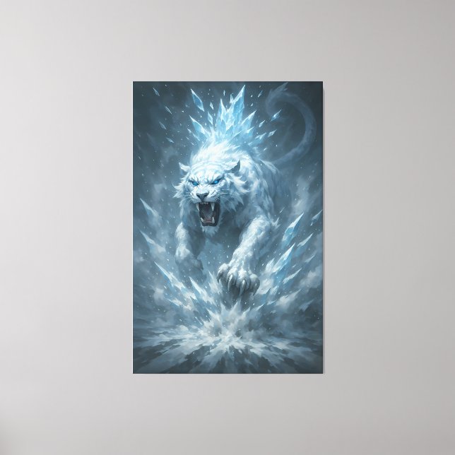 Frost White Tiger – Emperor of the Frozen Realm –  Canvas Print (Front)