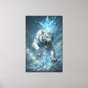 Frost White Tiger – Emperor of the Frozen Realm – Canvas Print