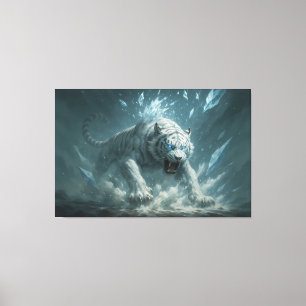 Frost White Tiger – Emperor of the Frozen Realm – Canvas Print