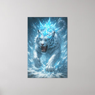 Frost White Tiger – Emperor of the Frozen Realm – Canvas Print