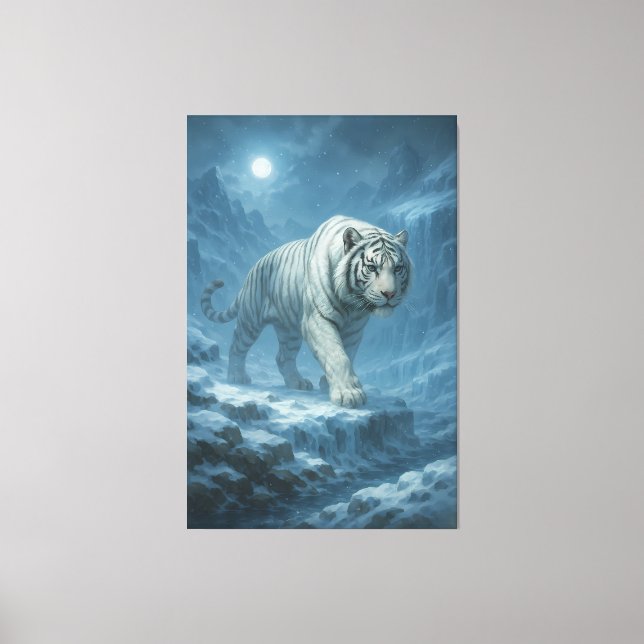 Frost White Tiger | Emperor of the Frozen Realm –  Canvas Print (Front)