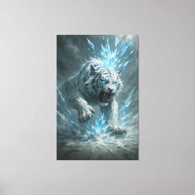 Frost White Tiger – Emperor of the Frozen Realm –  Canvas Print (Front)