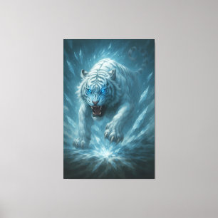 Frost White Tiger – Emperor of the Frozen Realm – Canvas Print