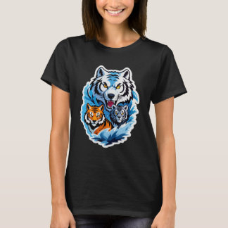 Frost Wolf & Tiger – Guardians of the Frozen Wild T-Shirt