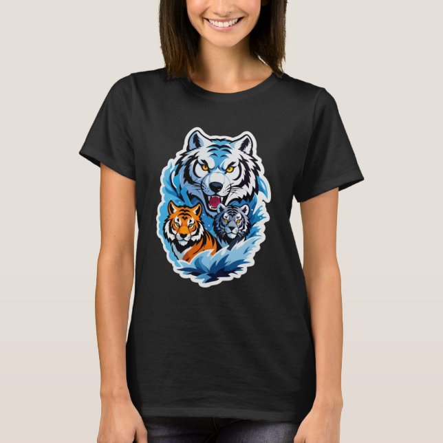 Frost Wolf & Tiger – Guardians of the Frozen Wild T-Shirt (Front)