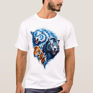 Frost Wolf & Tiger – Guardians of the Frozen Wild T-Shirt