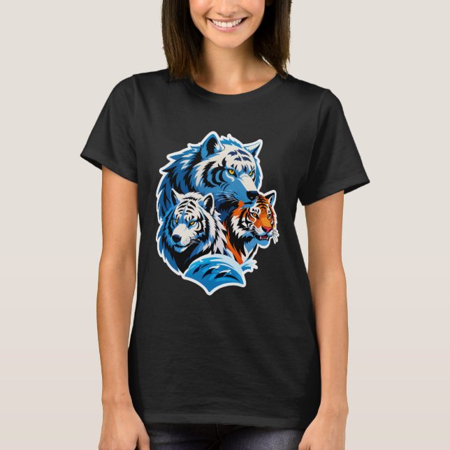 Frost Wolf & Tiger – Ice and Power T-Shirt (Front)
