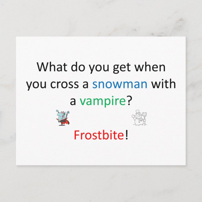 Frostbite Joke Postcard (Front)