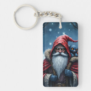 Frostbite Santa & His Mischief Elf. Key Ring