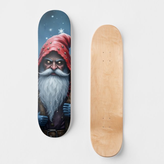 Frostbite Santa & His Mischief Elf. Skateboard (Front)