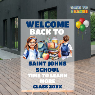 Frosted Acrylic Back To School Welcome Sign