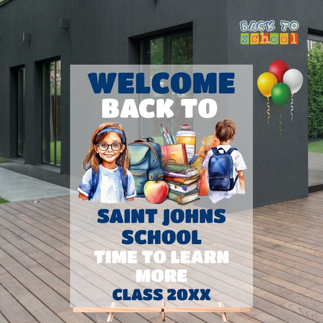 Frosted Acrylic Back To School Welcome Sign (Creator Uploaded)