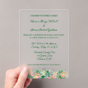Frosted Acrylic Enchanting Wedding Invitation