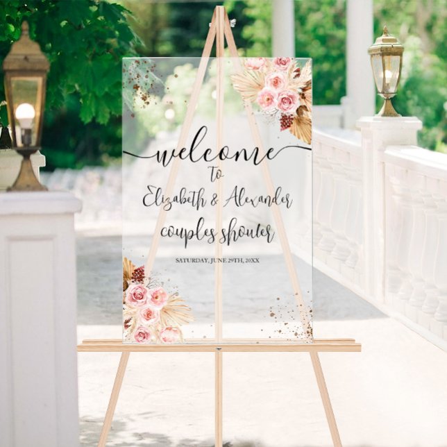 Frosted Acrylic Welcome Sign Boho Couples Shower (Creator Uploaded)