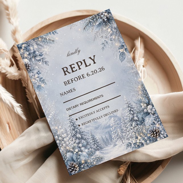 Frosted Alpine Forest RSVP Card (Creator Uploaded)