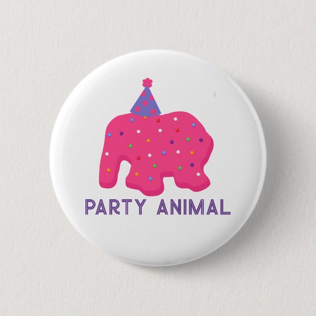 Frosted Animal Cookie Birthday Party Button (Front)