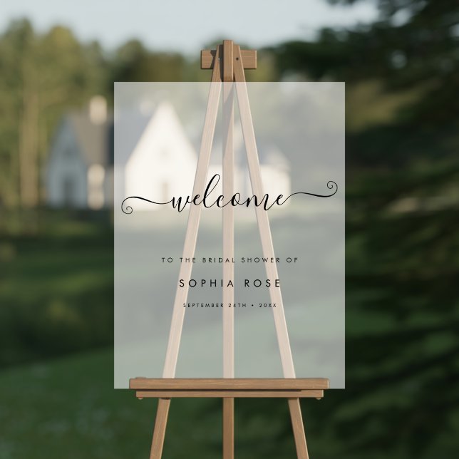 Frosted Any Event Script Bridal Shower Welcome Acrylic Sign (Creator Uploaded)