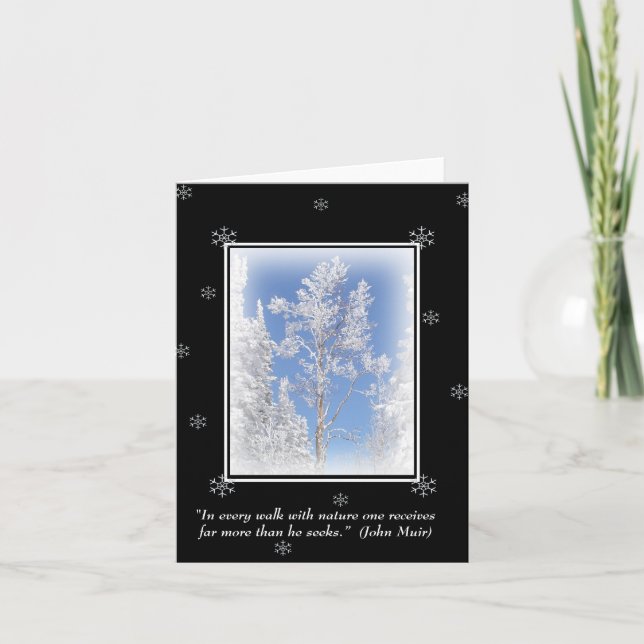 Frosted Aspen Nature Quote Note Card (Front)