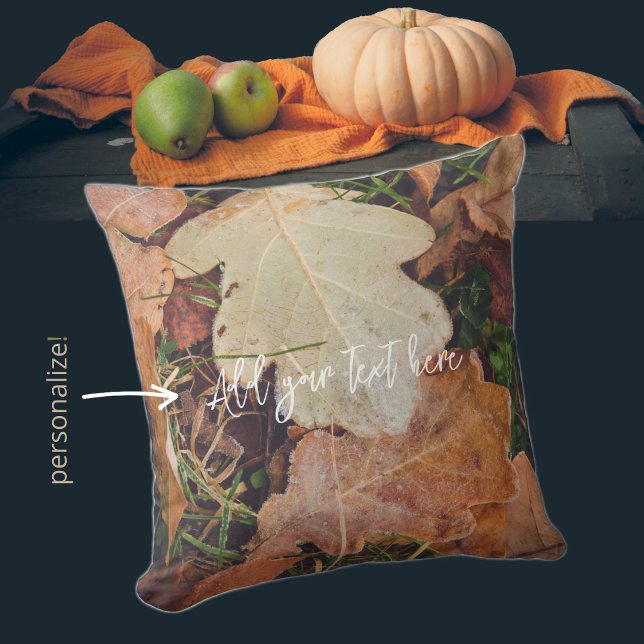 Frosted autumn oak leaves cushion (Creator Uploaded)
