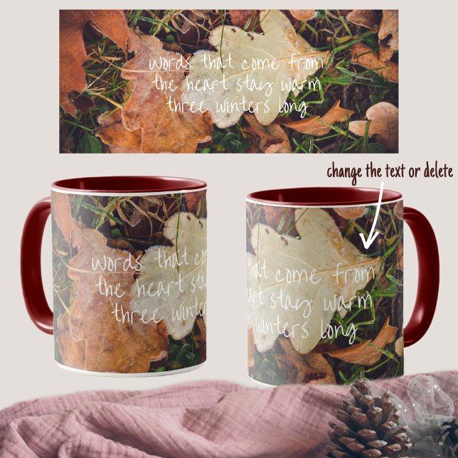 Frosted autumn oak leaves mug (Creator Uploaded)