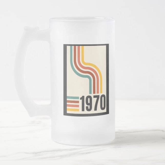 Frosted Beer mug 1970 Retro Vintage (Left)