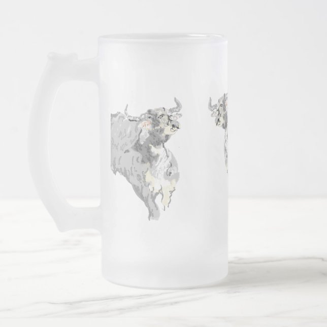Frosted Beer Mug :  Buffalo's On The Run  (Left)